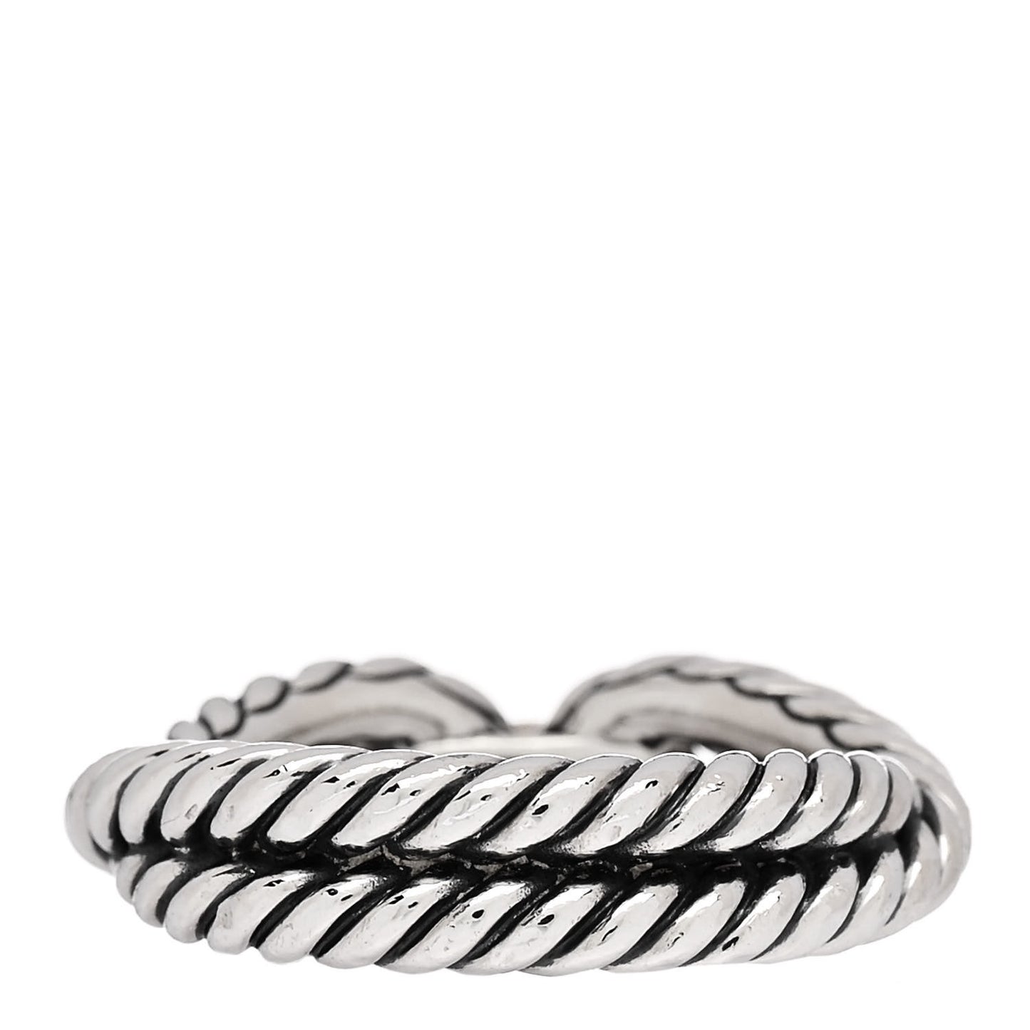 Sterling Silver 18K Yellow Gold Cable Loop Ring 49 4.75