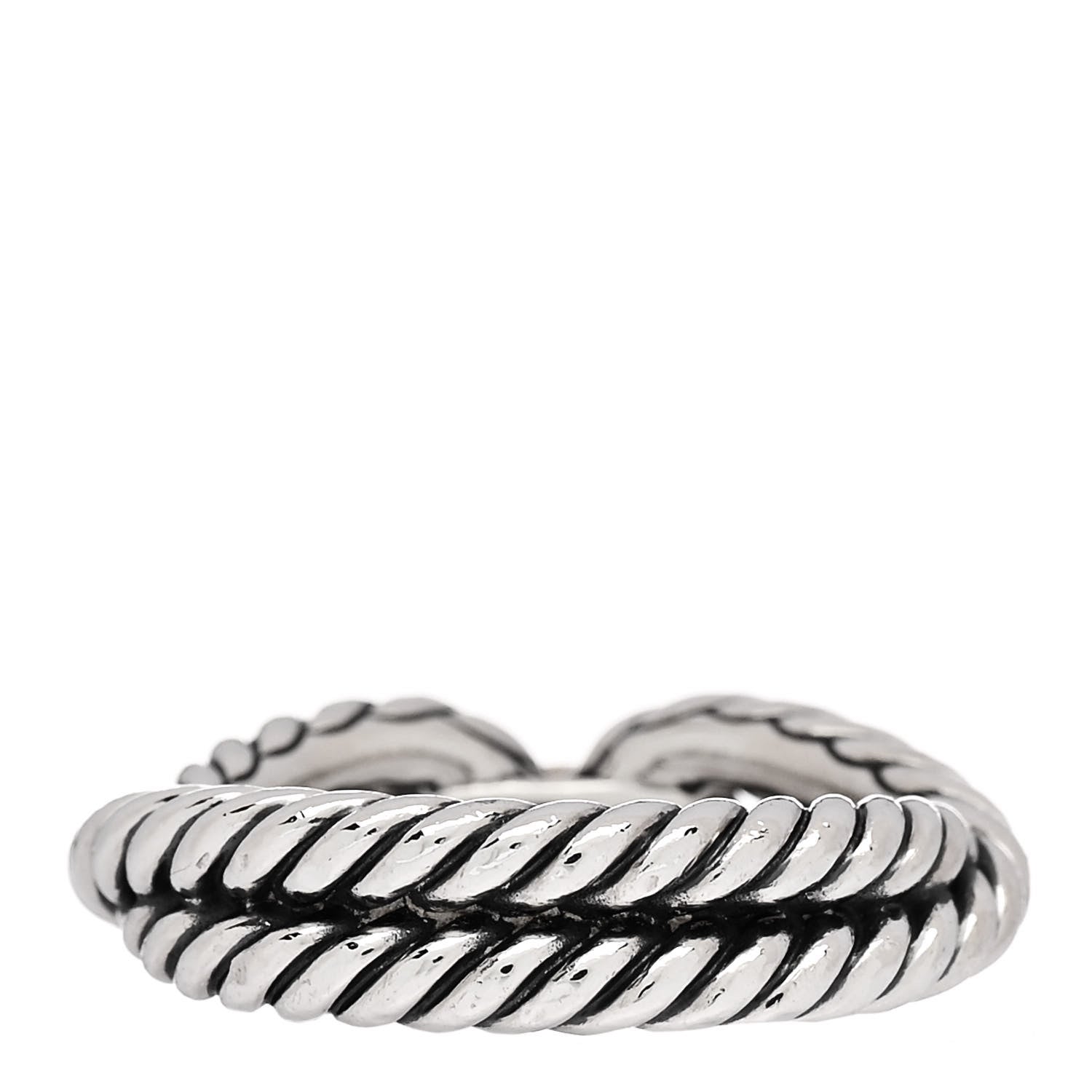 David Yurman Sterling Silver 18K Yellow Gold Cable Loop Ring 49 4.75 3 of 4