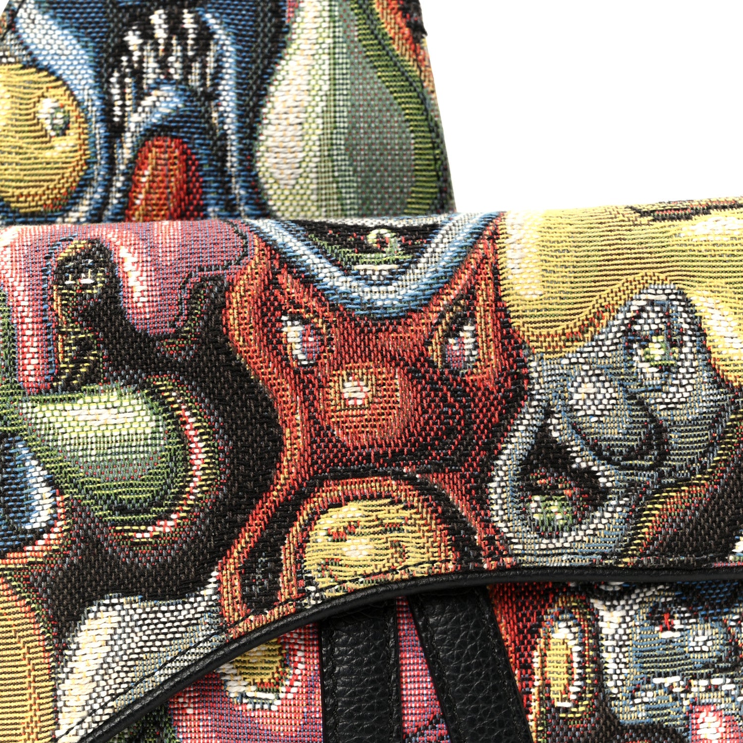 Christian Dior X KENNY SCHARF Jacquard Printed Mens Saddle Bag