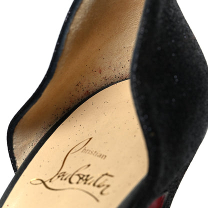 Christian Louboutin Metallic Calfskin Satin Glitter Ambertina 150 Platform 41 Black 9 of 11