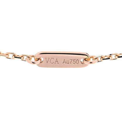 Van Cleef & Arpels 18K Rose Gold Carnelian Sweet Alhambra Pendant Necklace 4 of 7