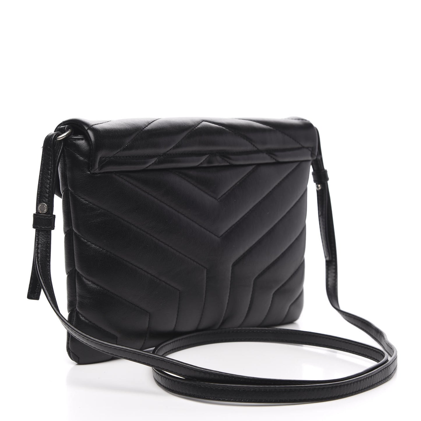 Calfskin Y Quilted Monogram Loulou Flap Bag Black