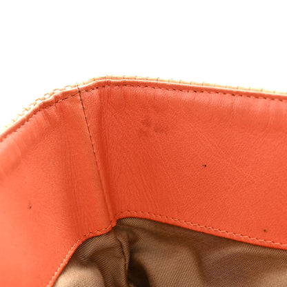Fendi Woven Straw Raffia Roll Tote Orange Multicolor 8 of 16