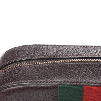 Gucci Textured Calfskin Web Small Webby Bee Shoulder Bag Brown Coffee 11 of 13