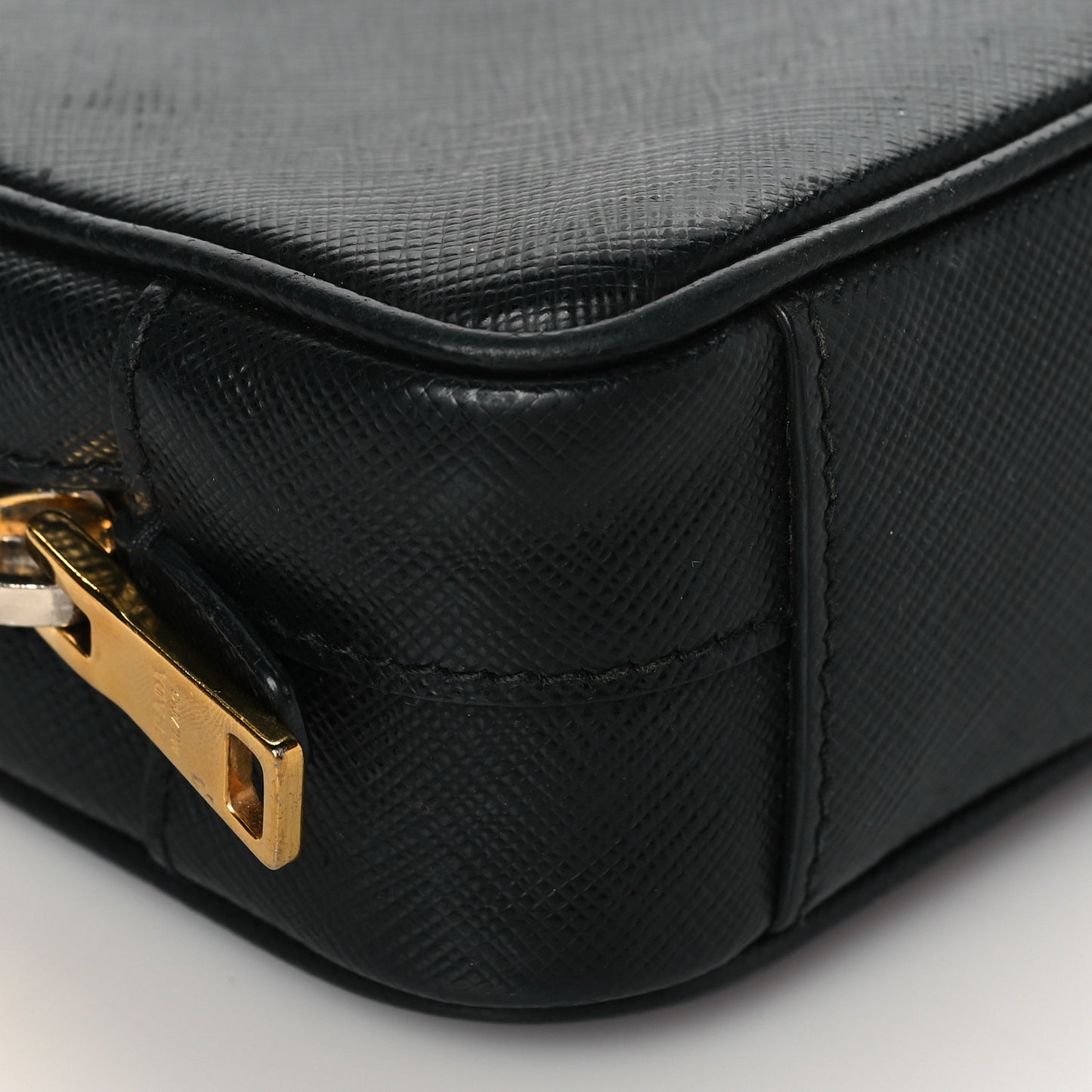 Saffiano Mini Camera Crossbody Bag Black
