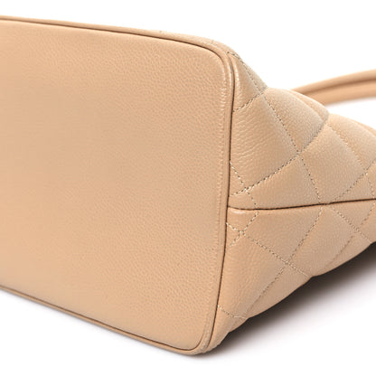 Chanel Caviar Quilted Medallion Tote Beige 10 of 13