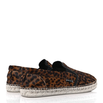 Jimmy Choo Pony Hair Leopard Print Mens Espadrilles 45 Brown 4 of 9