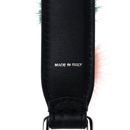 Fendi Mink Fur Pom Pom Mini Strap You Black Multicolor 4 of 7