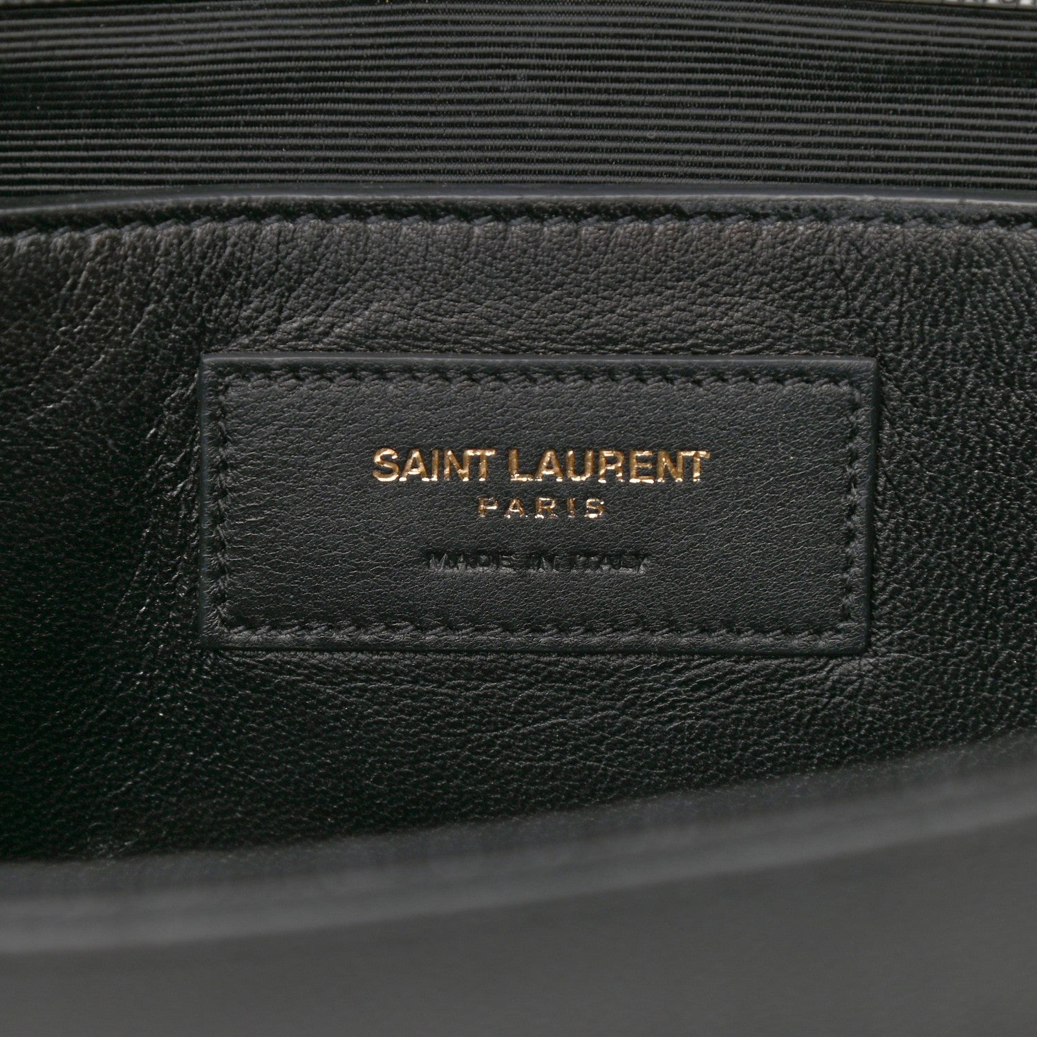 Saint Laurent Grain De Poudre Monogram Cassandre Clutch Black 11 of 15