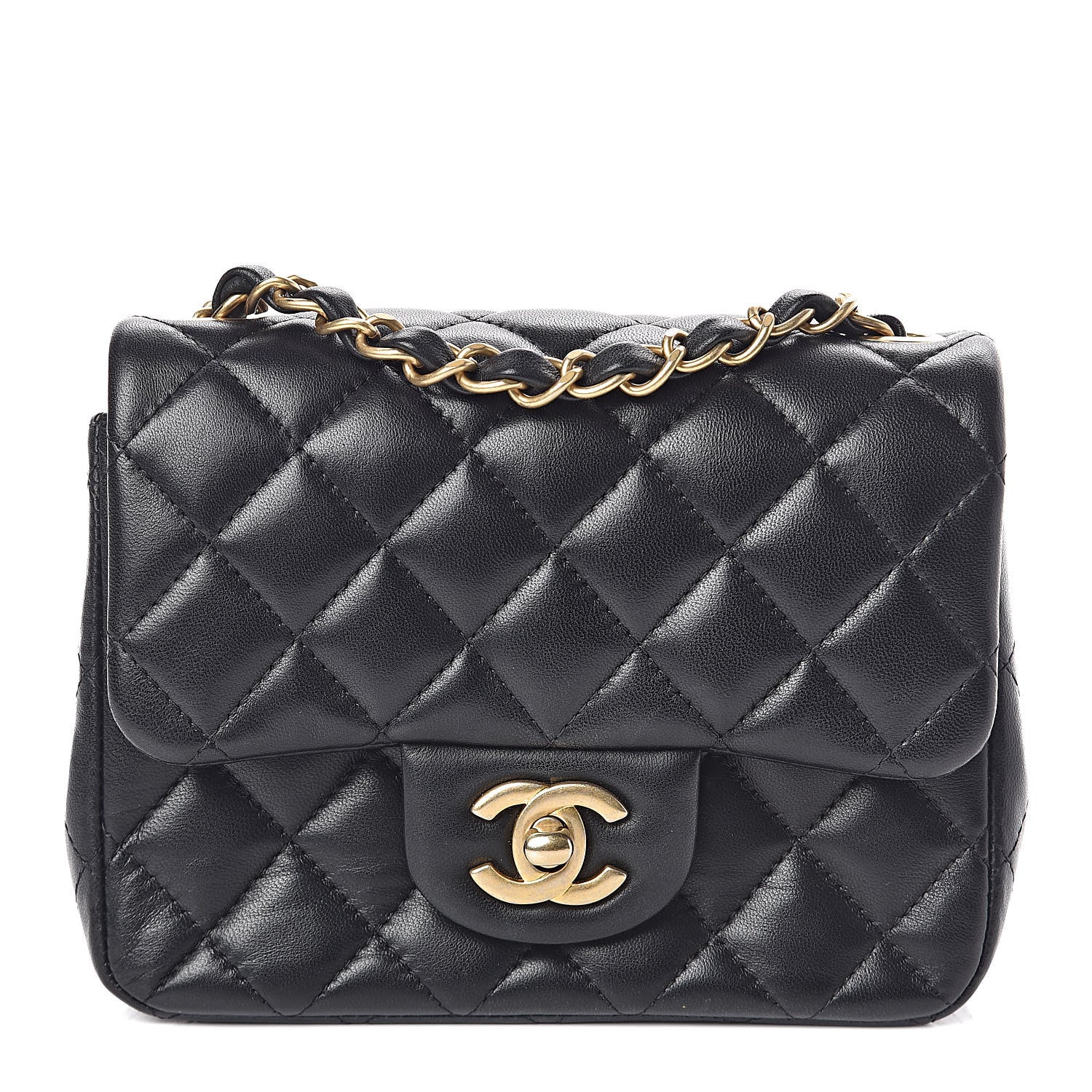 Chanel Lambskin Quilted Mini Square Flap Black 1 of 10