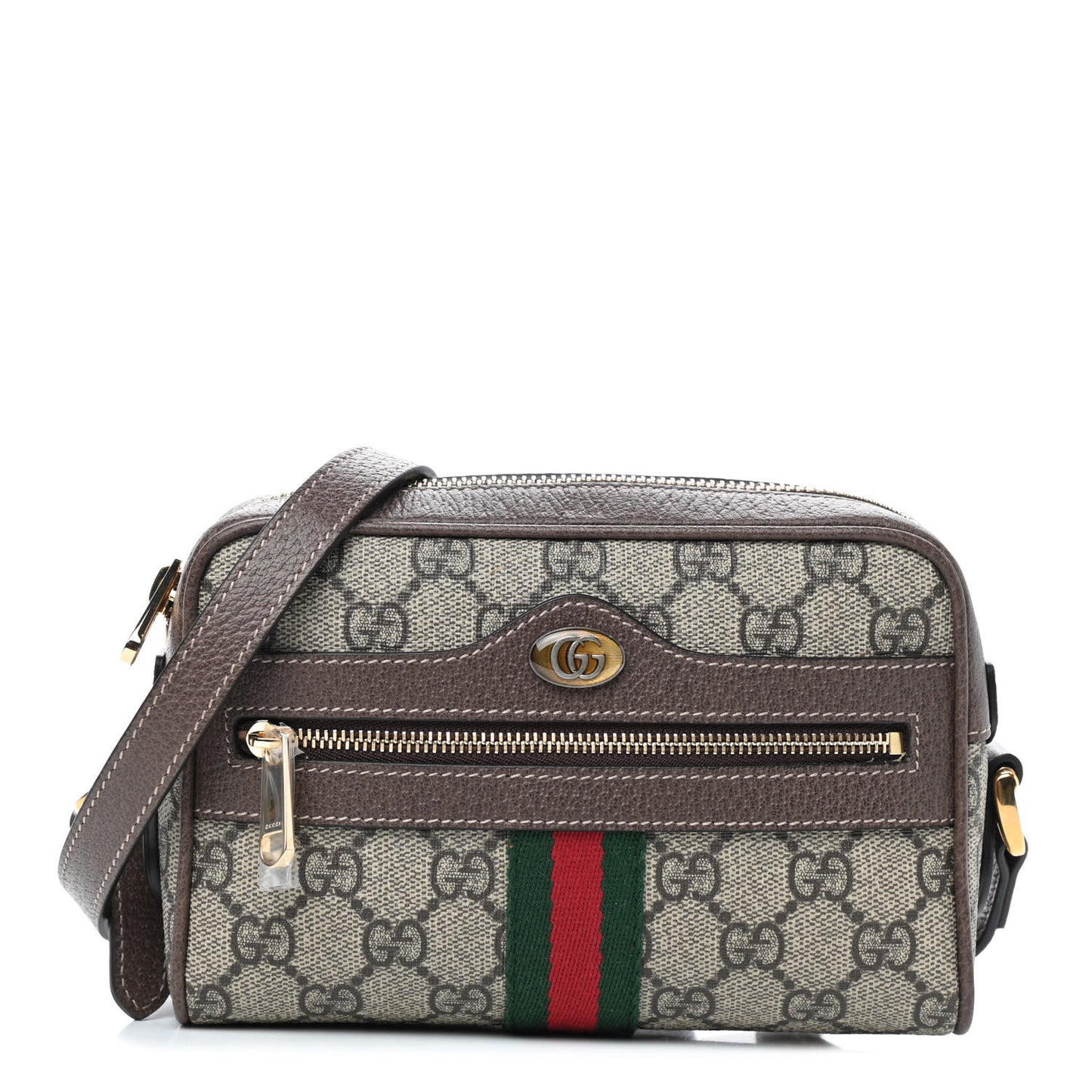 GG Supreme Monogram Web Mini Ophidia Shoulder Bag Brown