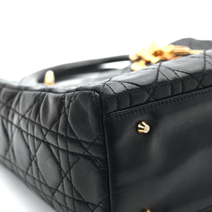Christian Dior Lambskin Cannage Medium Lady Dior Black 9 of 10