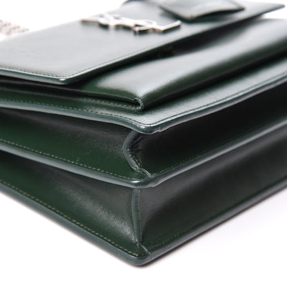 Saint Laurent Calfskin Medium Monogram Sunset Dark Green 7 of 9