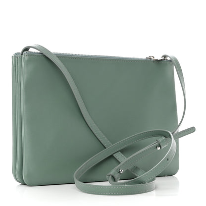 Celine Lambskin Large Trio Crossbody Bag Jade 2 of 10