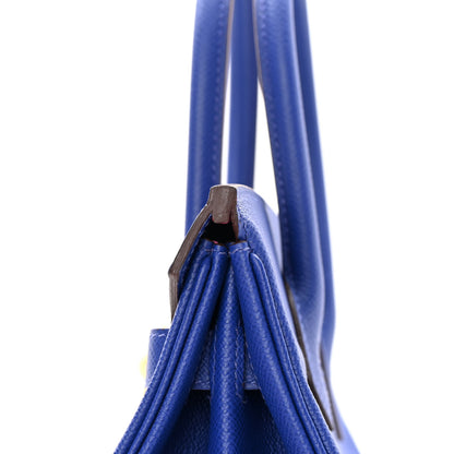 Hermes Epsom Horseshoe Birkin 30 Bleu Electrique Rose Pourpre 12 of 14
