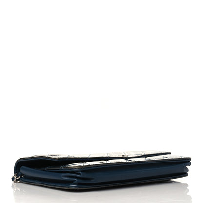 Chanel Patent Quilted Brilliant Wallet On Chain WOC Blue 4 of 14