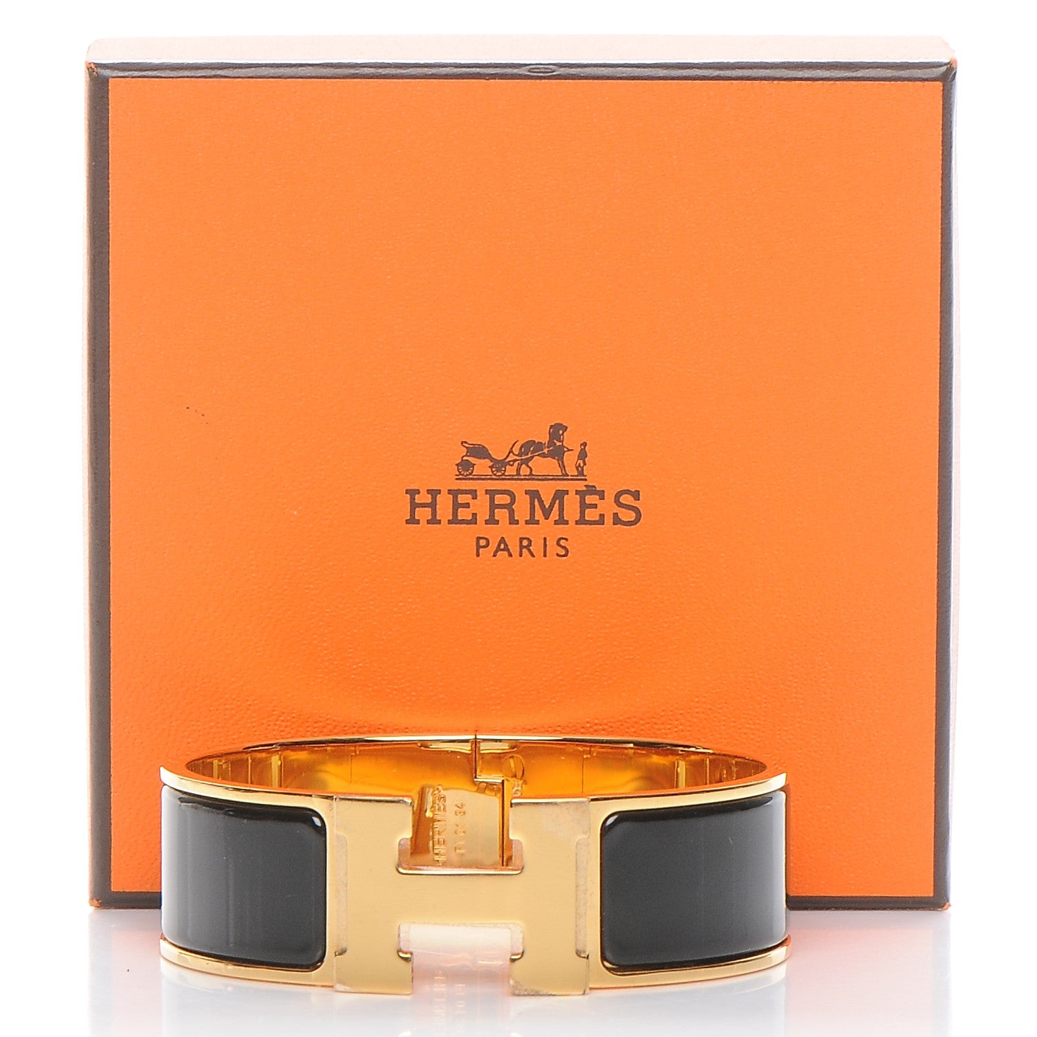 Hermes Enamel Wide Clic Clac H Bracelet GM Black 5 of 5