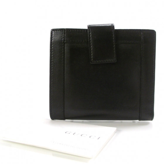 Leather Charmy French Wallet Black