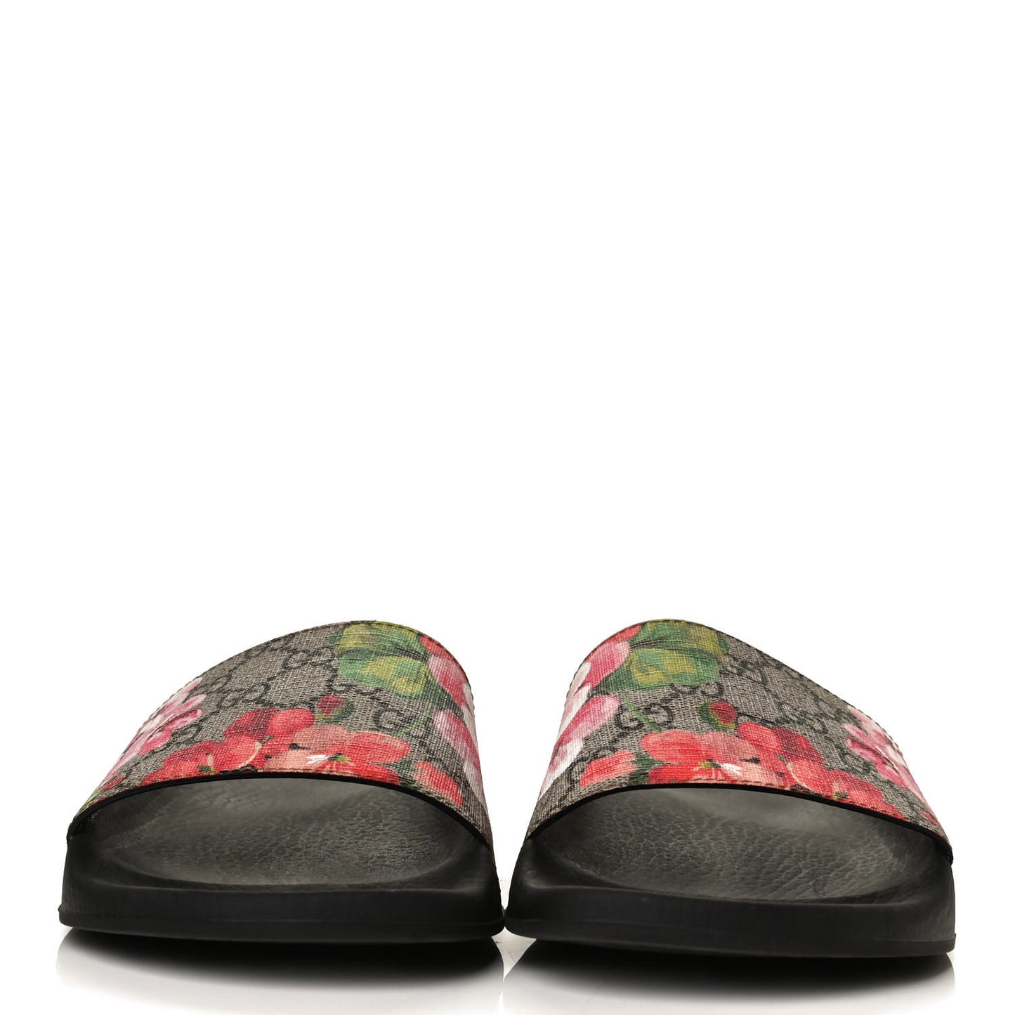 GG Supreme Monogram Blooms Slide Sandals 40 Beige Multicolor