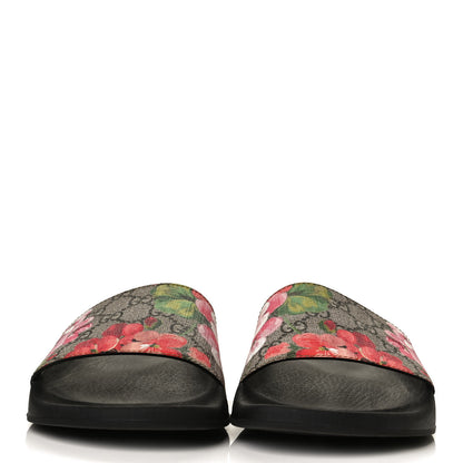 Gucci GG Supreme Monogram Blooms Slide Sandals 40 Beige Multicolor 2 of 8