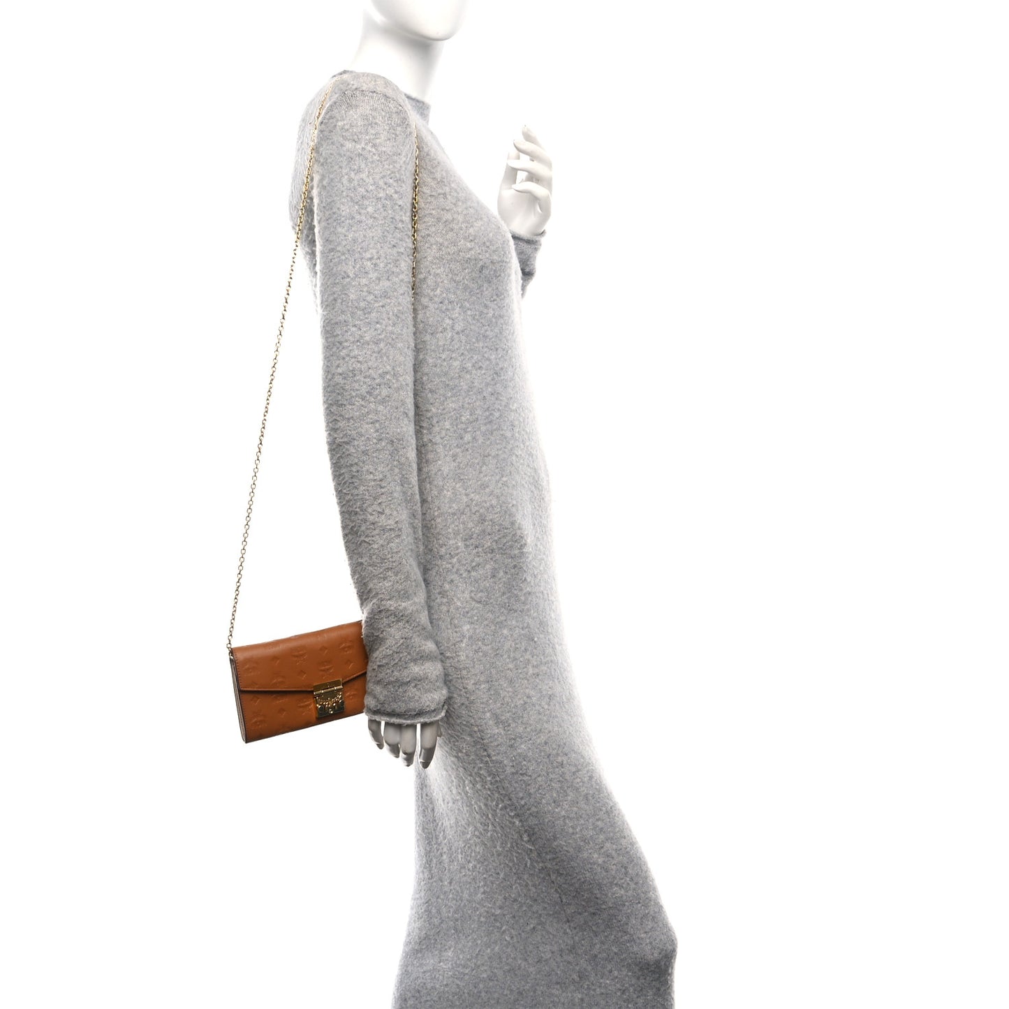 Calfskin Ottomar Large Patricia Wallet On Chain Cognac