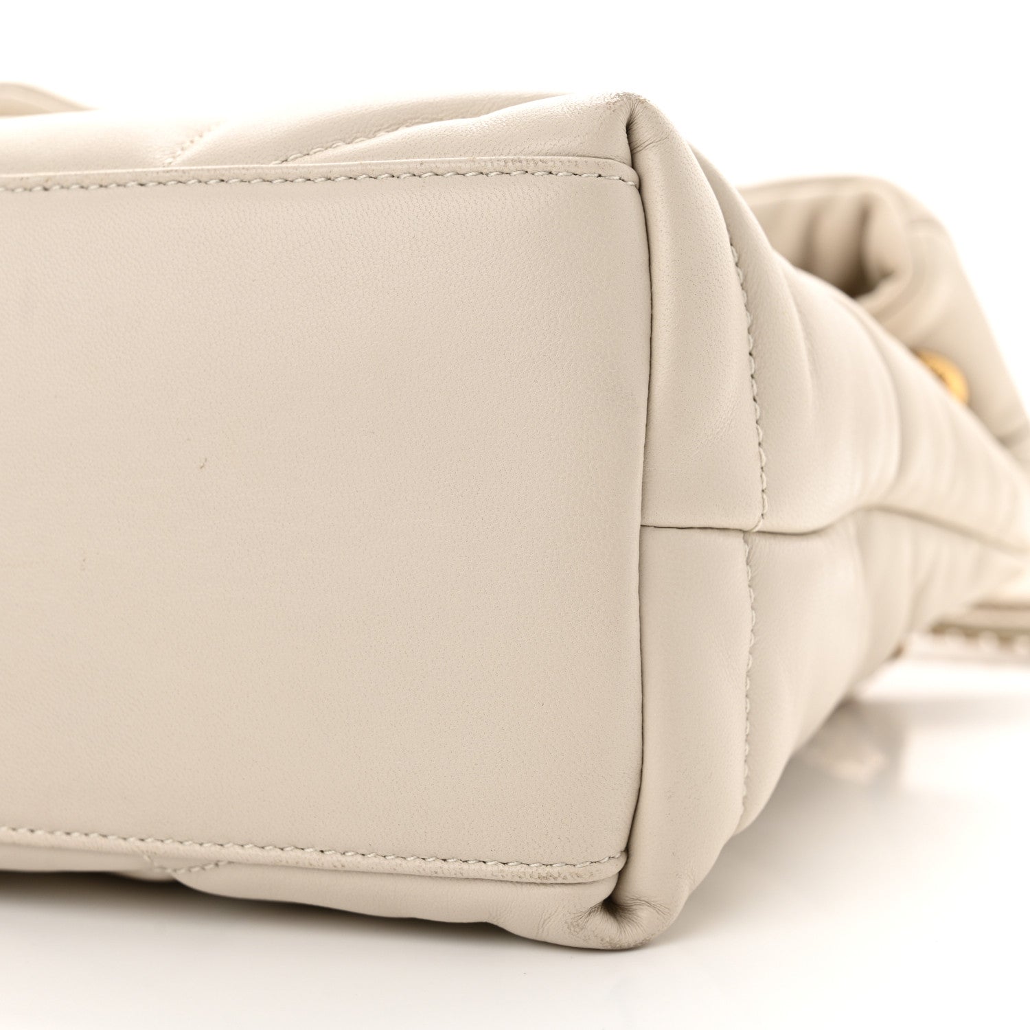 Saint Laurent Lambskin Quilted Small Loulou Puffer Monogram Chain Satchel Crema Soft 10 of 13
