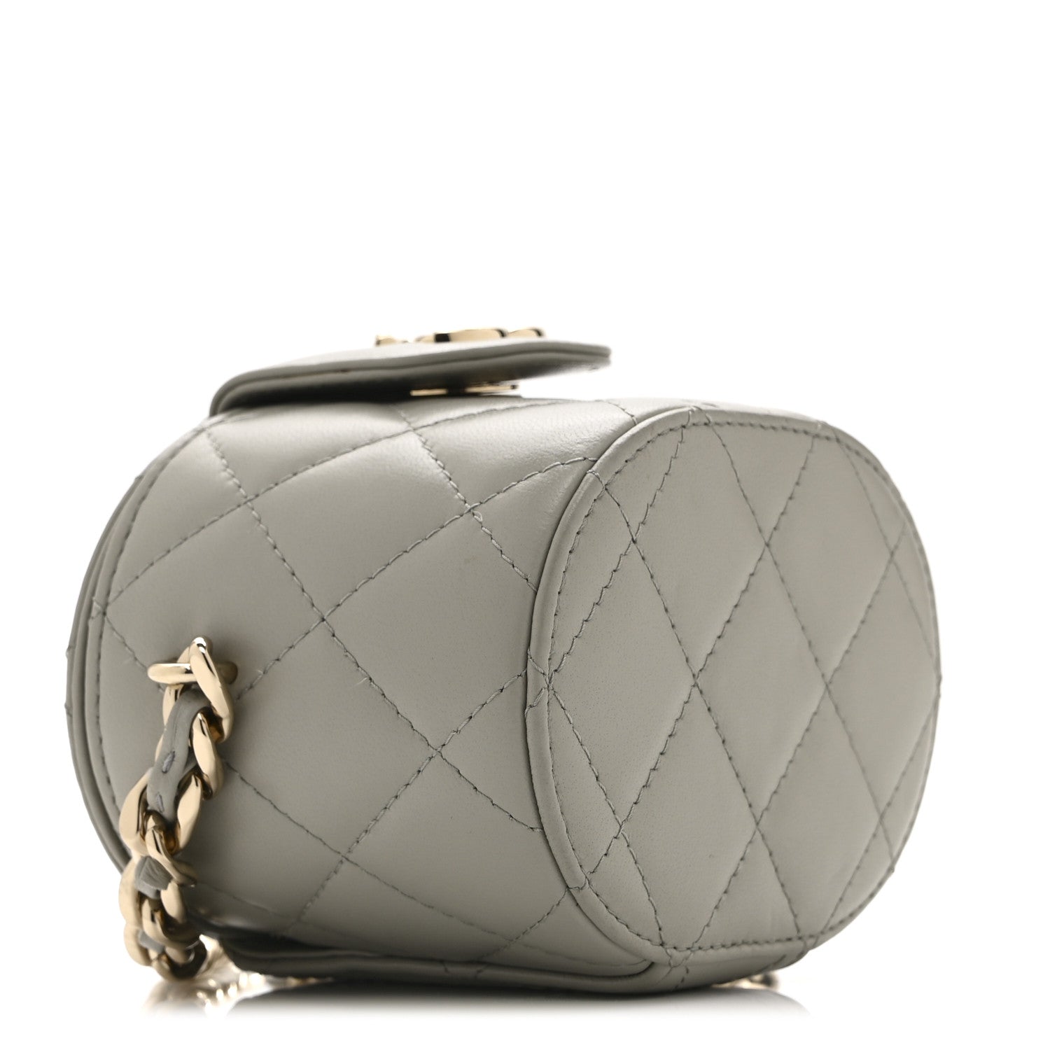 Chanel Lambskin Quilted Mini Vanity Case With Chain Grey 10 of 12