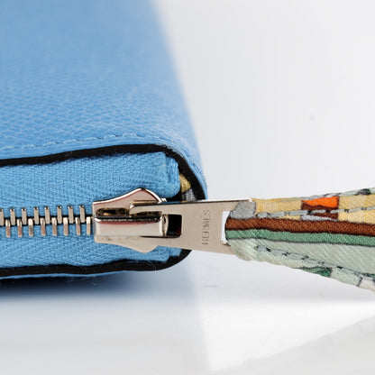 Hermes Epsom Silk'In Wallet Bleu Paradis Gris Perle 5 of 9