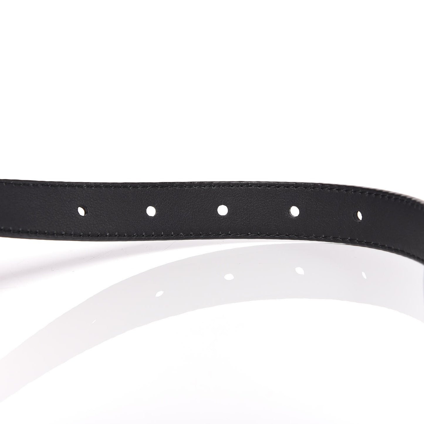 Calfskin Pearl Double G 20mm Belt 75 30 Black Cream