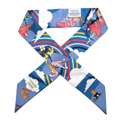 Hermes Silk Carres Volants Twilly Bleu Jaune Vif Multicolor 1 of 4
