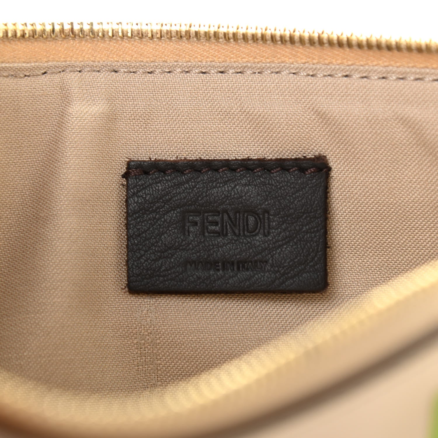Fendi Vitello Liberty Studded Zip Pouch Sand Multicolor 6 of 7
