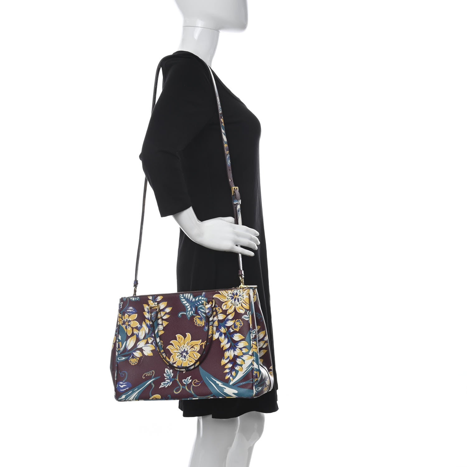 Prada Saffiano Print Medium Galleria Double Zip Tote Amaranto 2 of 17
