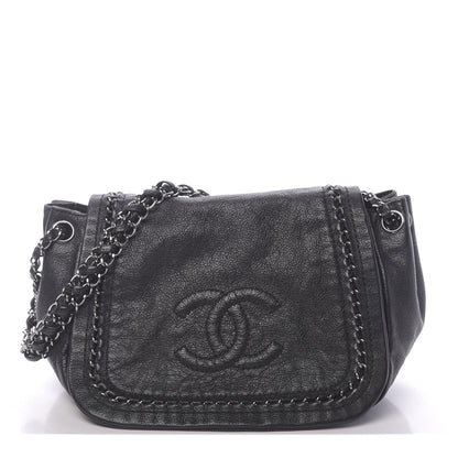 Chanel Metallic Goatskin Luxe Ligne Flap Black 1 of 12