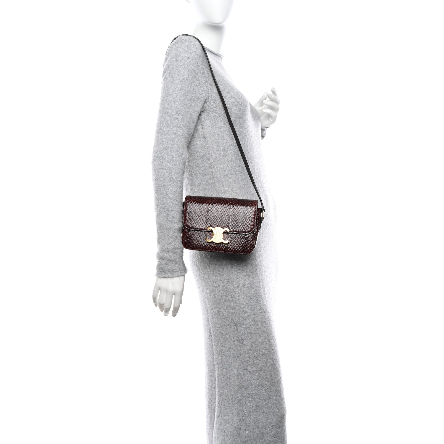 Celine Watersnake Teen Triomphe Brown 2 of 16