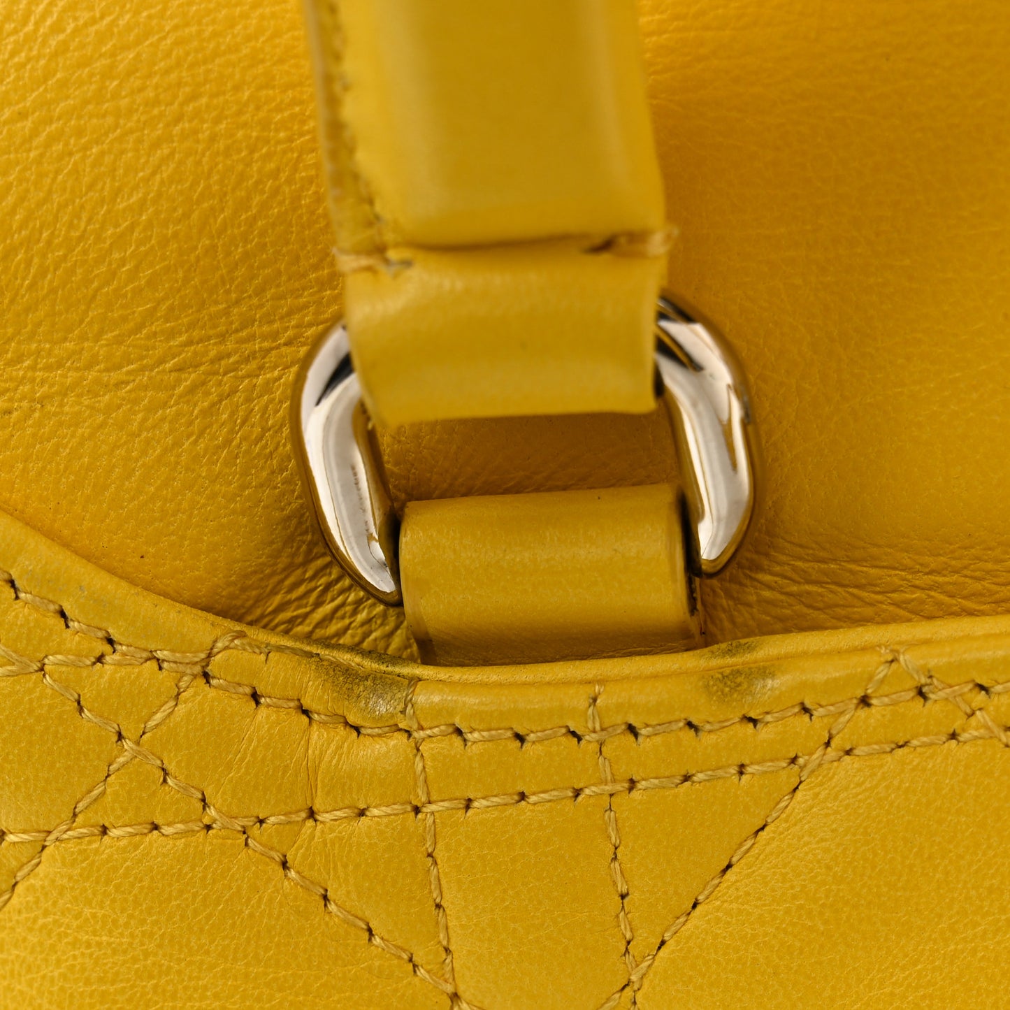 Lambskin Cannage Embroidered Stardust Backpack Yellow