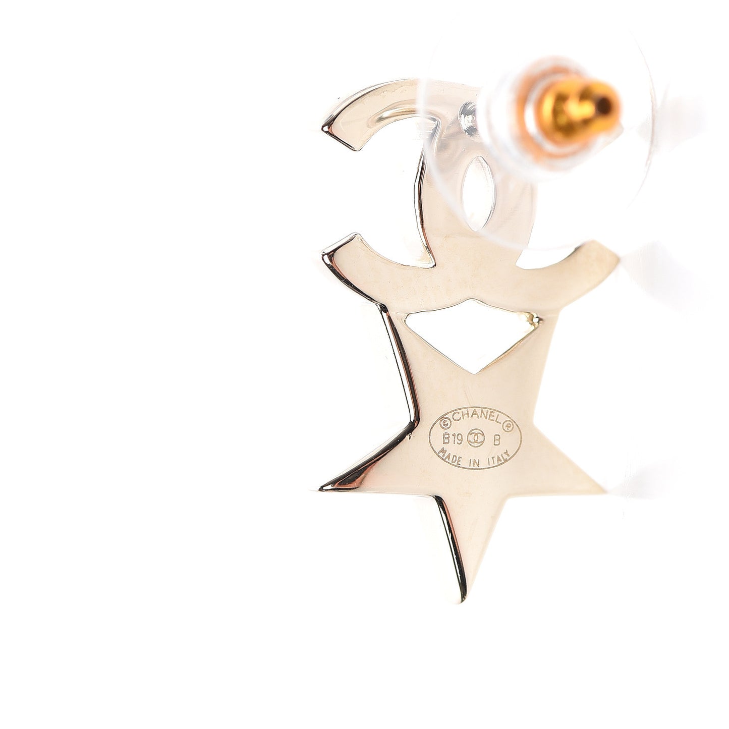 Crystal Pearl Charming Winter CC Star Heart Earrings Gold