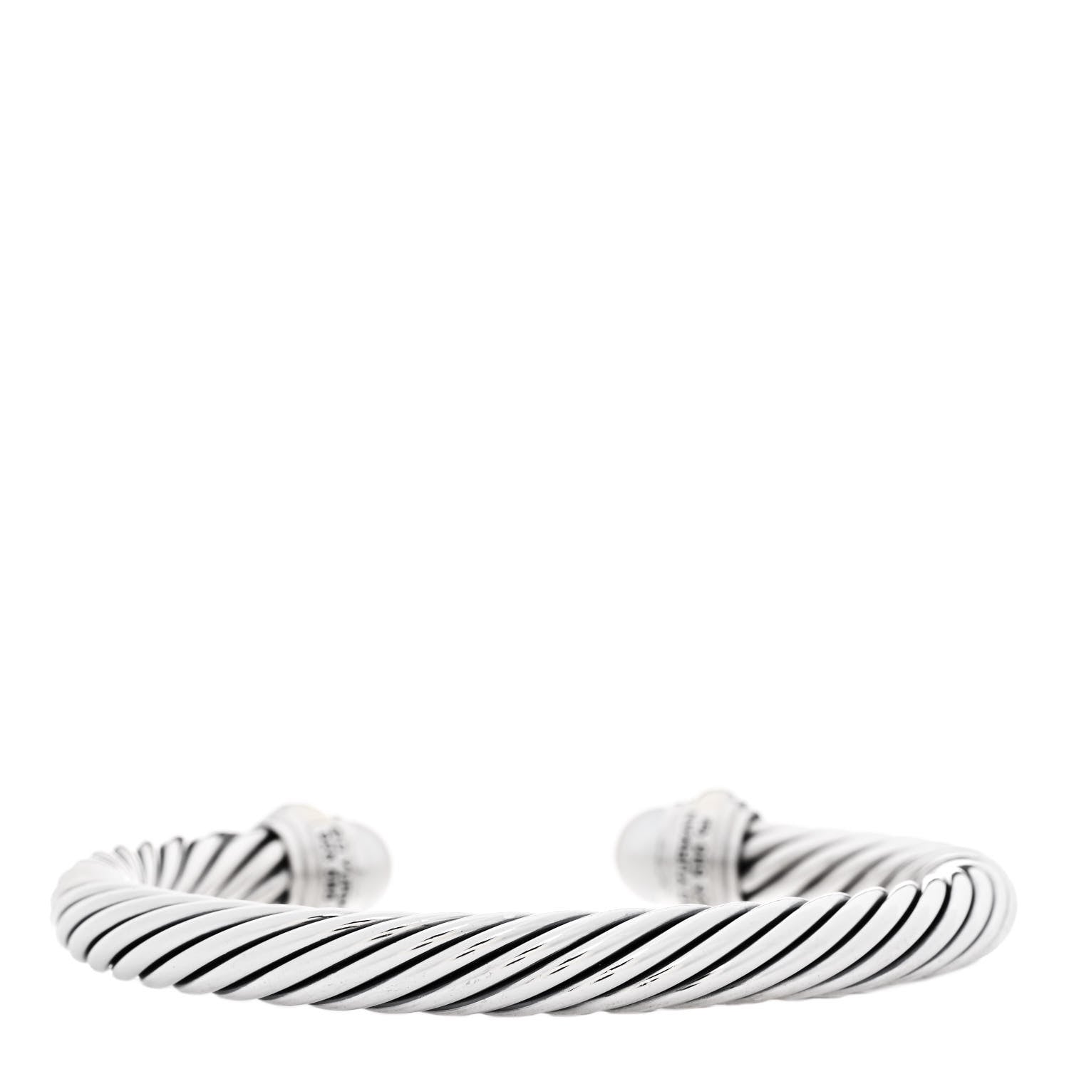 David Yurman Sterling Silver 14K Yellow Gold Pearl 7mm Cable Classics Bracelet 2 of 4