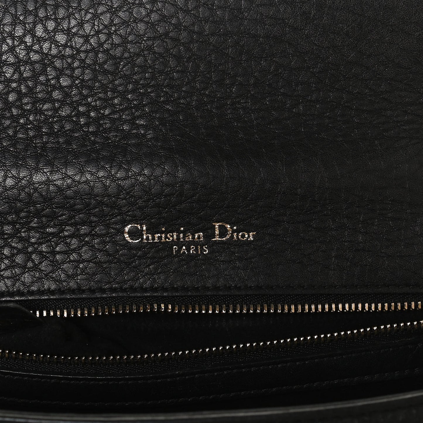 Grained Calfskin Small Diorama Flap Bag Black