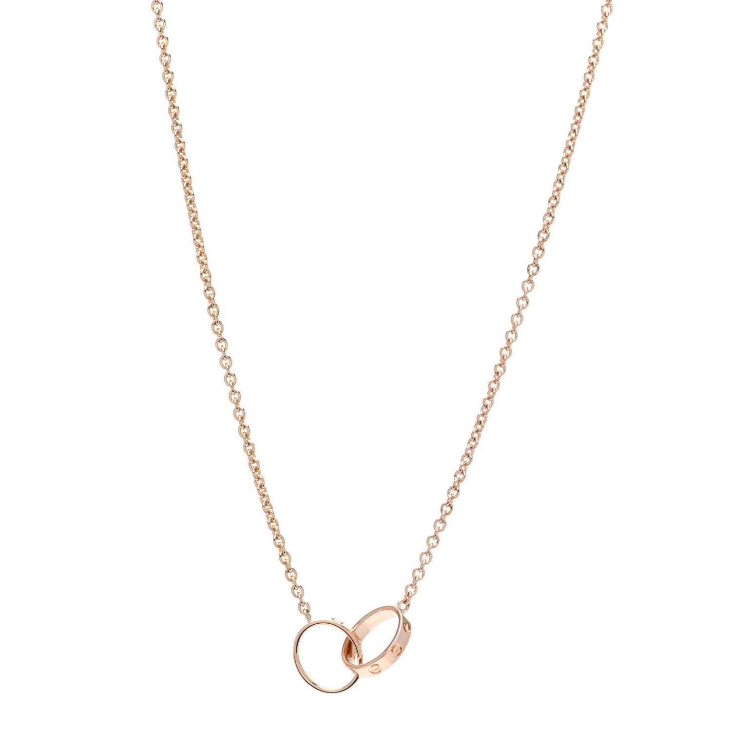 Cartier 18K Pink Gold Interlocking LOVE Necklace 1 of 4