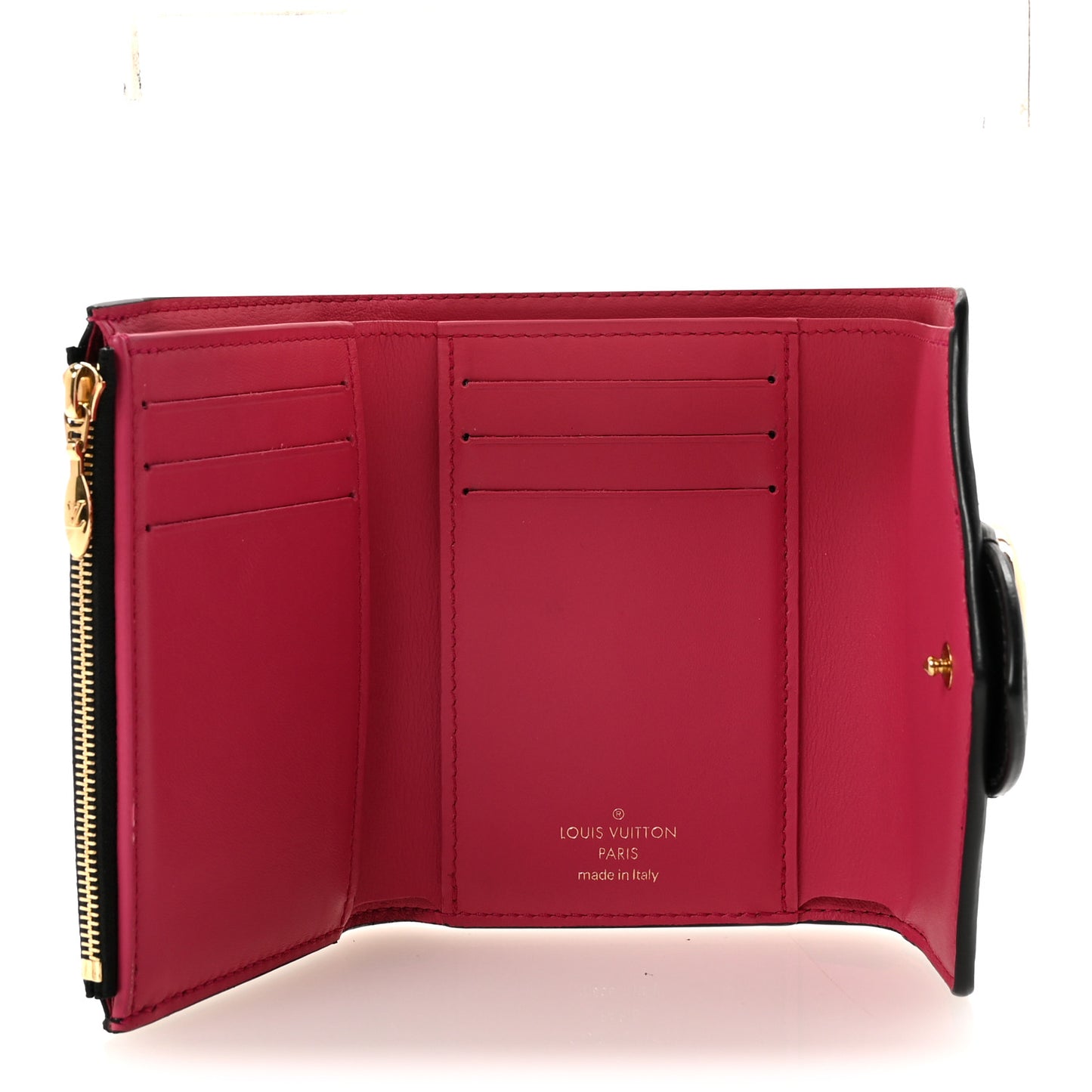 Smooth Calfskin LV Pont 9 Compact Wallet Black