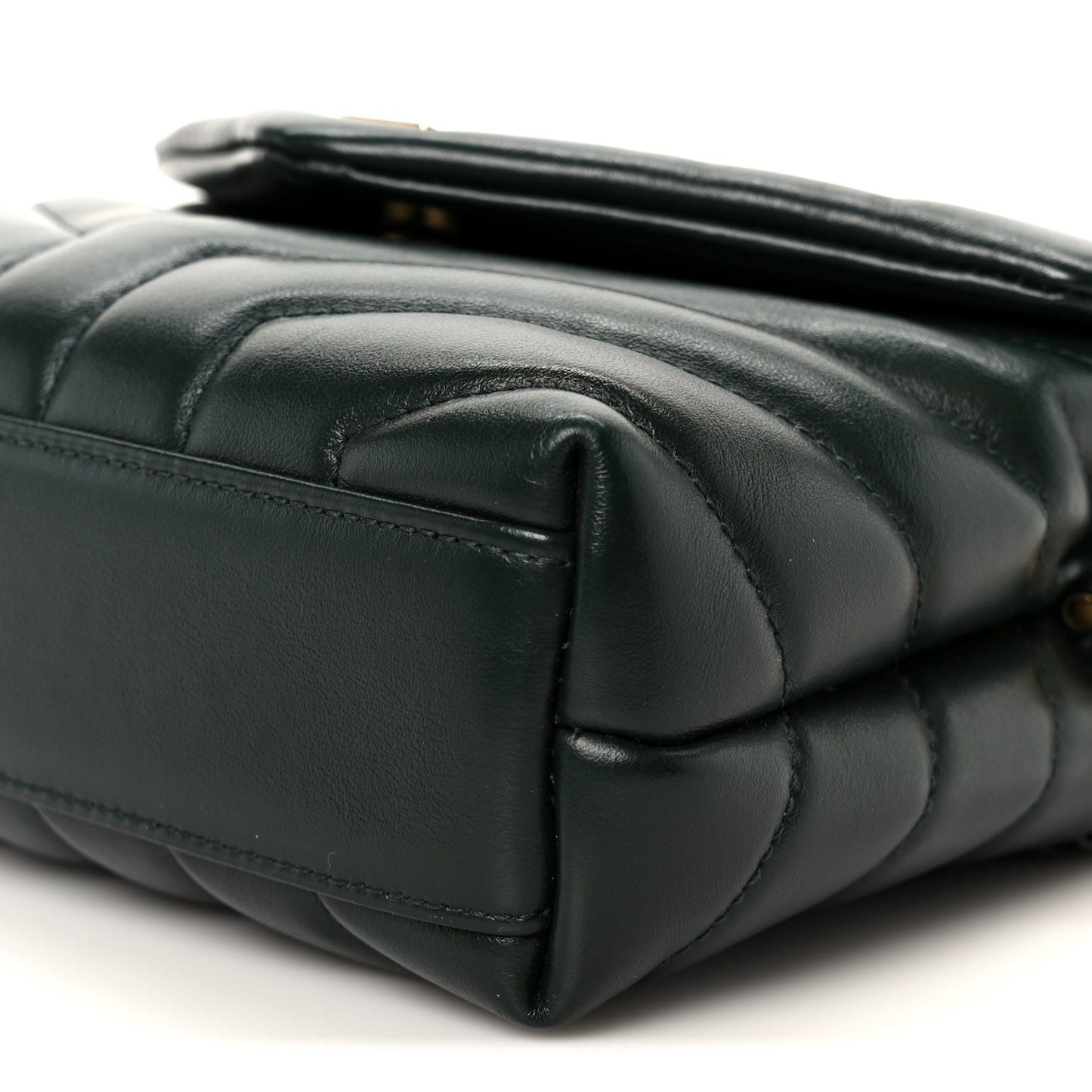 Calfskin Y Quilted Monogram Toy Loulou Crossbody Bag Deep Green