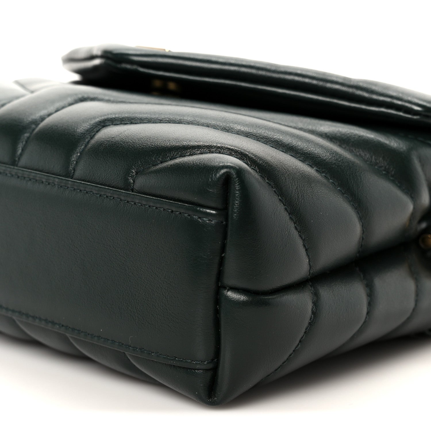 Saint Laurent Calfskin Y Quilted Monogram Toy Loulou Crossbody Bag Deep Green 11 of 11