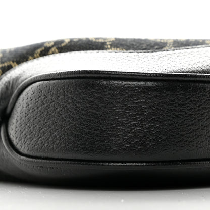 Gucci Jacquard Denim GG Monogram Small Jackie 1961 Hobo Black Ivory 10 of 11
