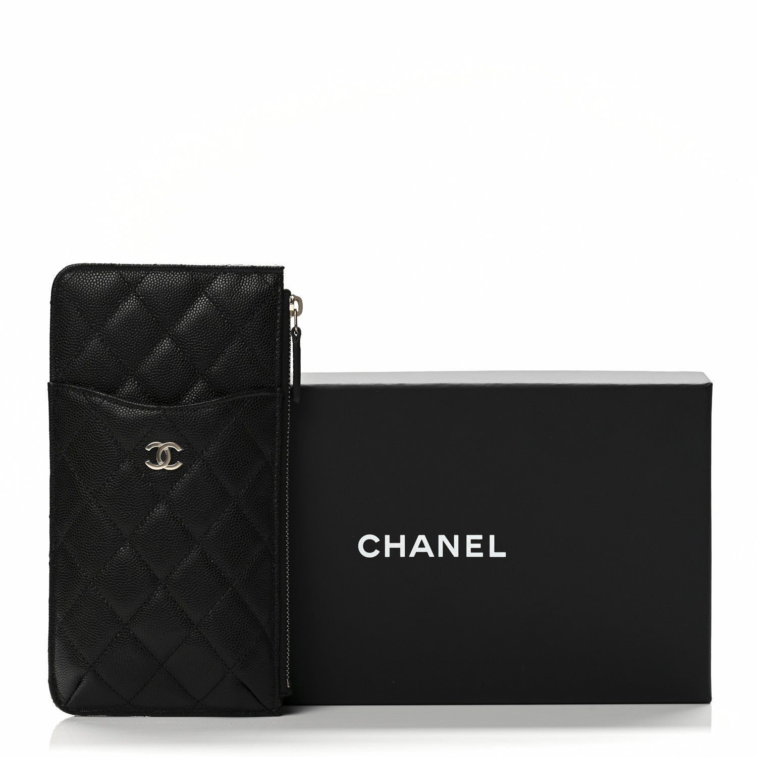 Chanel Caviar Quilted Classic Flat Wallet Pouch Black 8 of 8