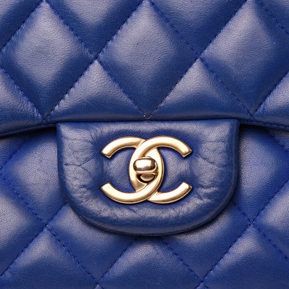 Chanel Lambskin Quilted Jumbo Double Flap Blue 13 of 20
