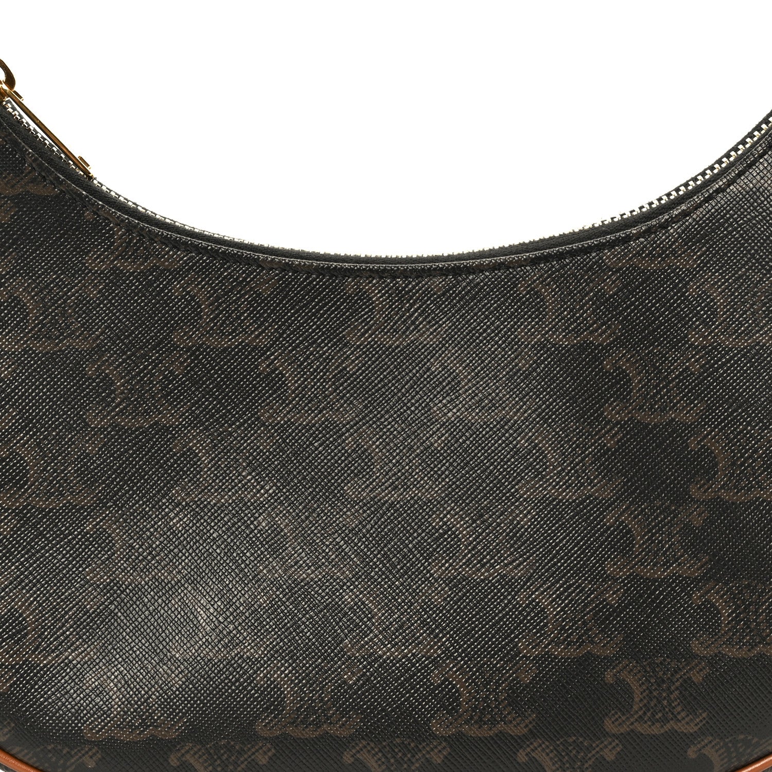 Celine Triomphe Canvas Calfskin Ava Shoulder Bag Tan 9 of 11