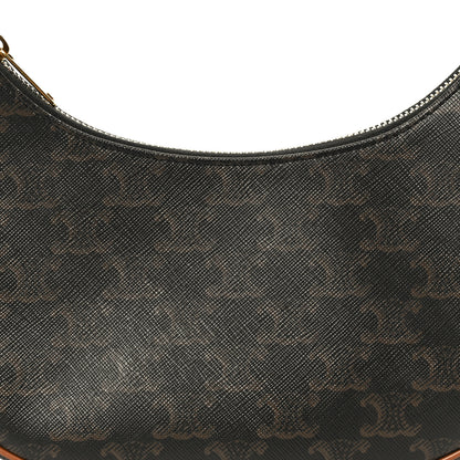 Celine Triomphe Canvas Calfskin Ava Shoulder Bag Tan 9 of 11