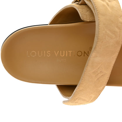 Louis Vuitton Suede Bom Dia Mule Sandals 36.5 Beige 7 of 9