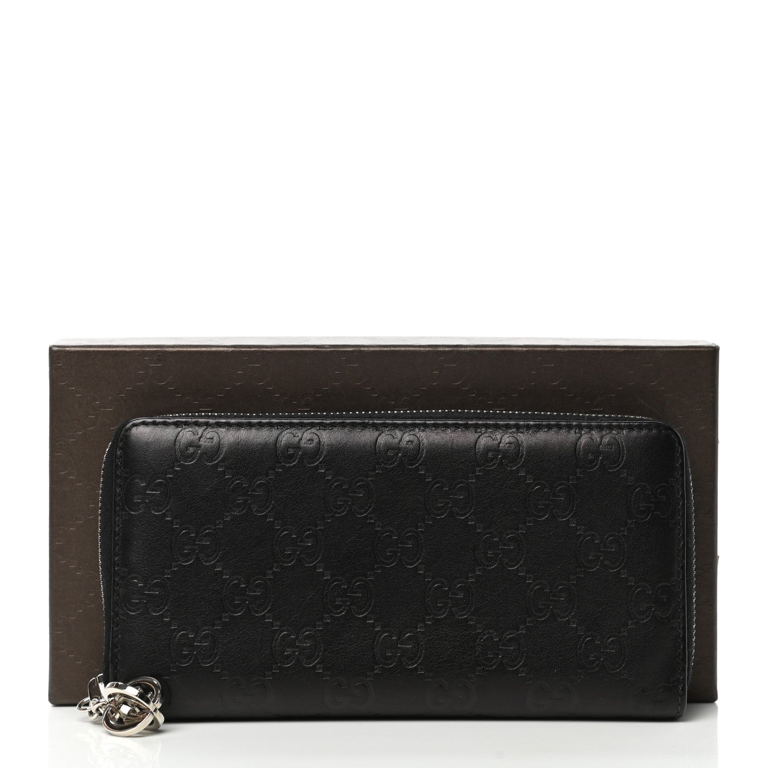Gucci Guccissima Large Twins Zip Around Wallet Black 11 of 11