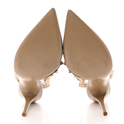 Valentino Garavani Patent Nappa Rockstud Ankle Strap 100mm Pumps 37.5 Poudre 5 of 9